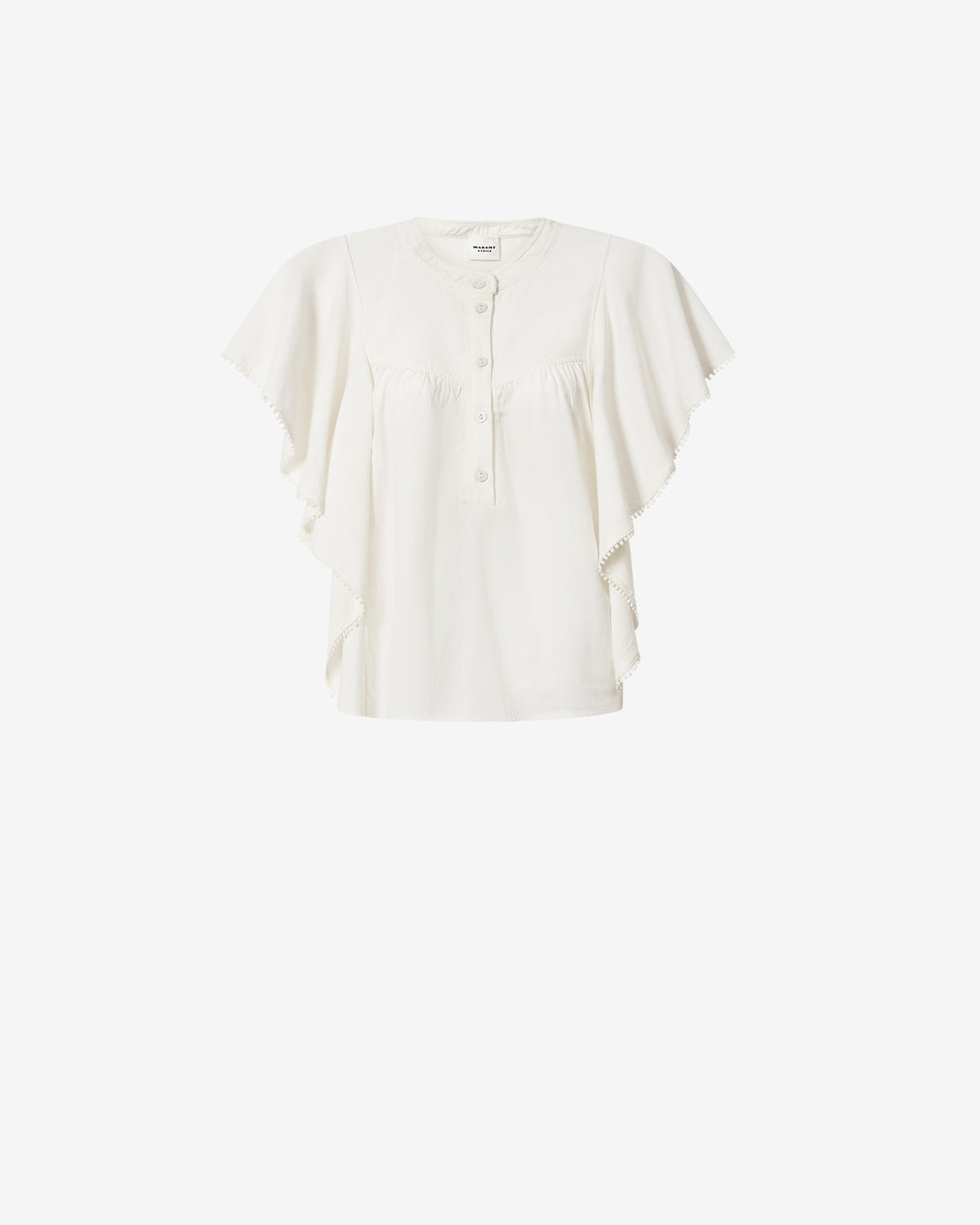 Isabel Marant Marlie Top Écru Lin Coupe Droite 36