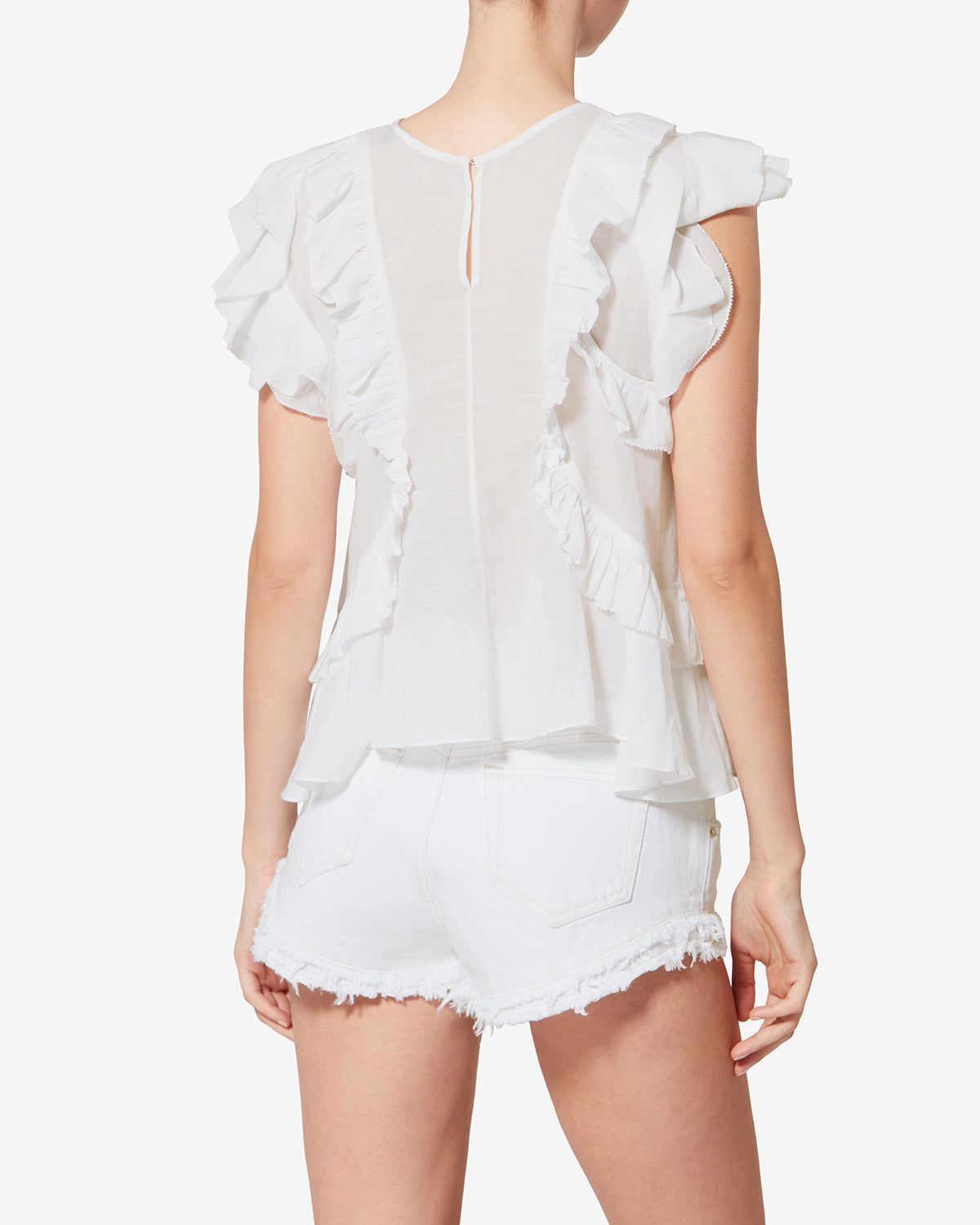 Isabel Marant Nalou top voile coton blanc