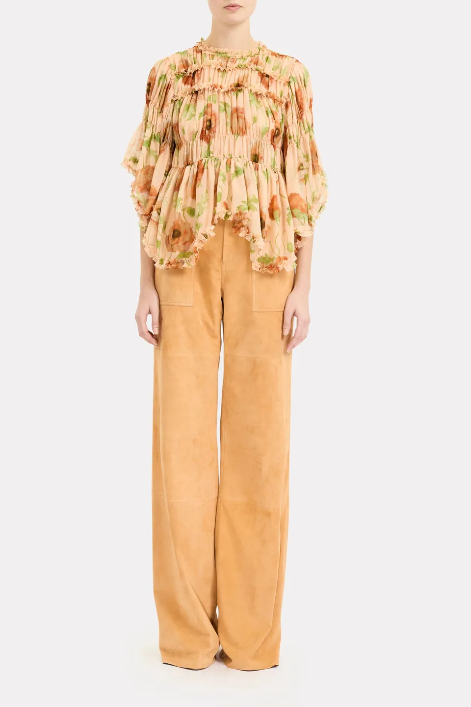 Ulla Johnson Lucile Ruffle Blouse Rosaline en soie
