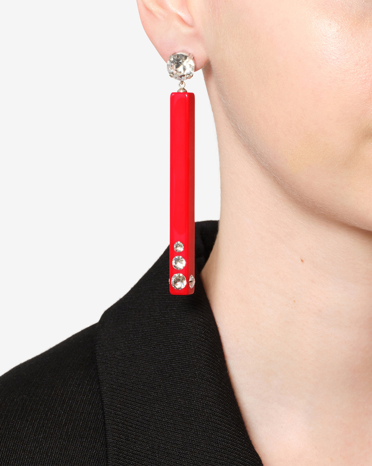 Isabel Marant Karlie boucles d'oreilles rouge-argenté