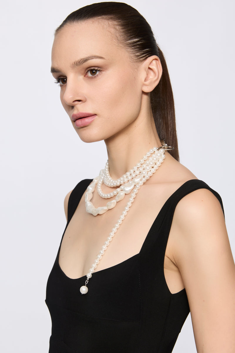 ATU Body Couture Jewelry collier perles multirang blanc taille U