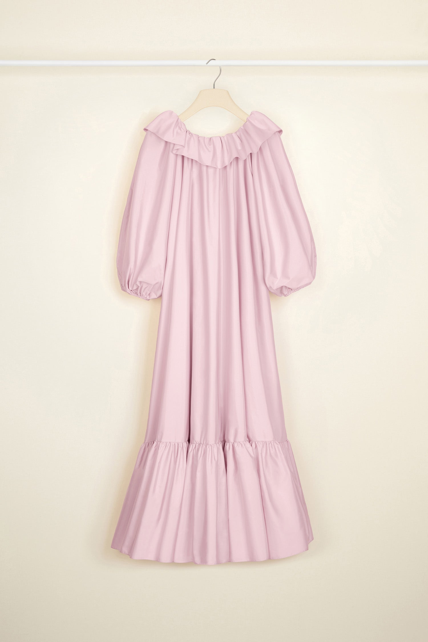 Patou P21DR0590011420P robe maxi rose Peony faille recyclée