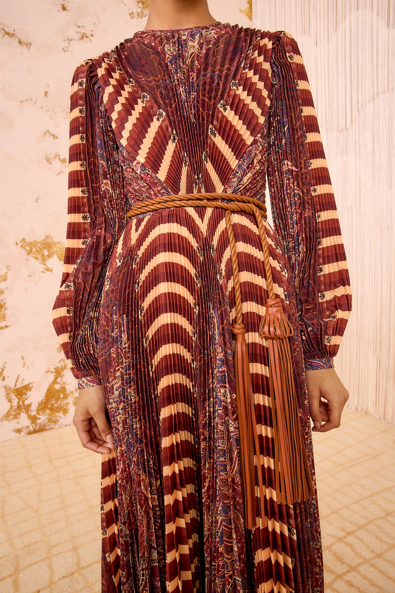 Ulla Johnson Tassel ceinture cuir marron sierra nouée