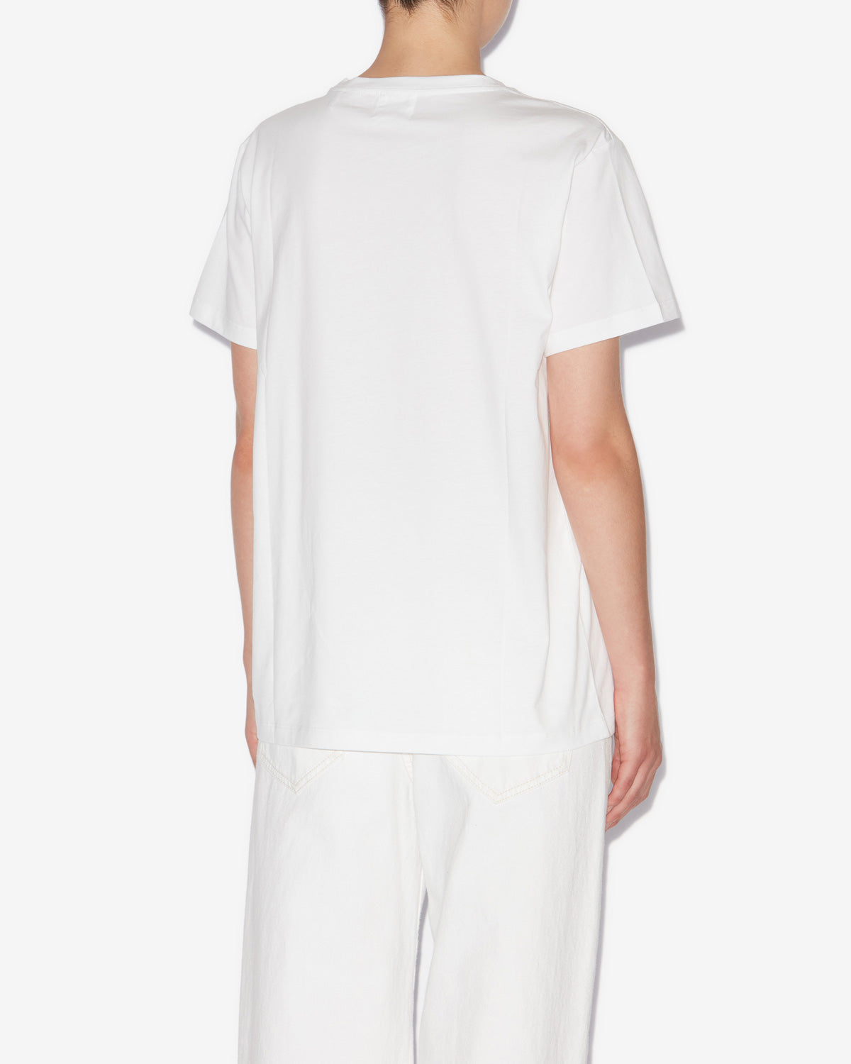 Isabel Marant Aby T-shirt Blanc Coton Bio Logo Brode
