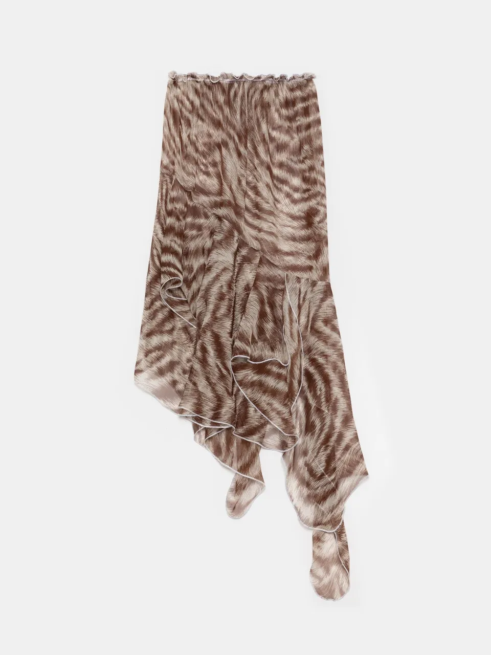 Ester Manas Brown Abstract jupe marron asymétrique mesh