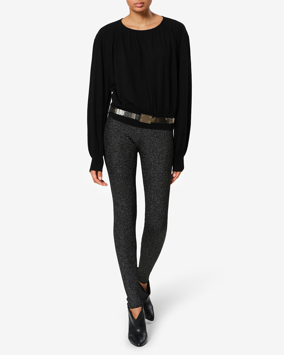 Isabel Marant Maritza pantalon legging noir lurex