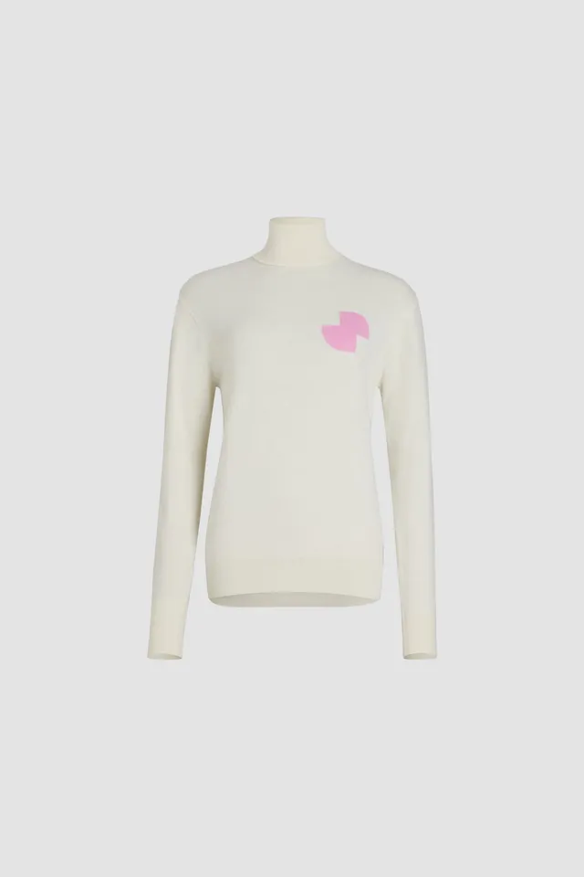 Patou Knitwear pull col roulé JP KN183 blanc cachemire