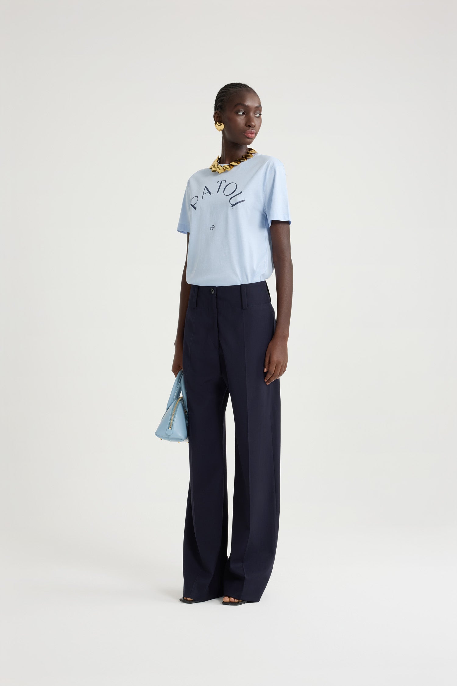 Patou JE1369999637B t-shirt coton bio bleu skylight logo