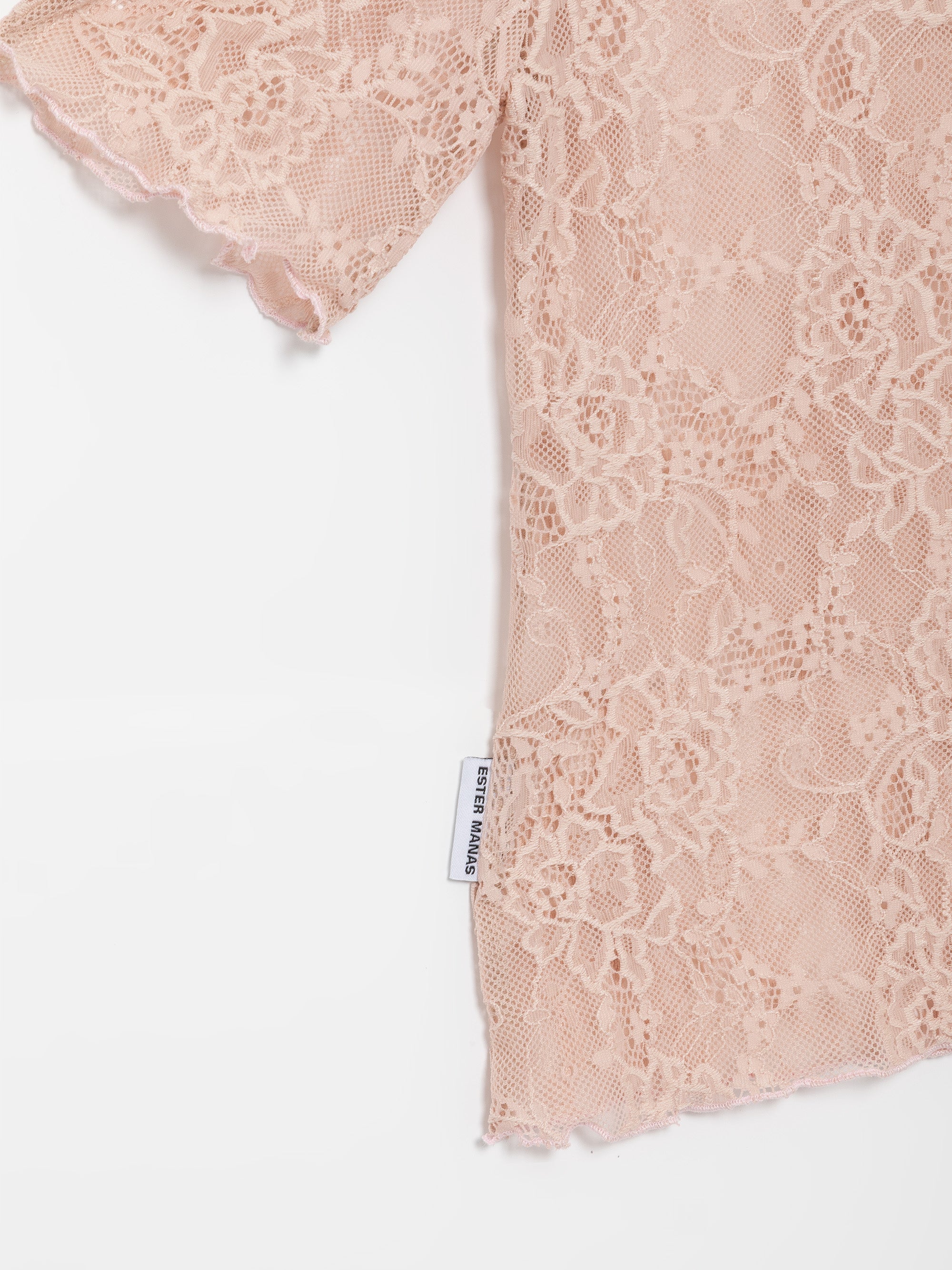 Ester Manas Pink Floral Lace Top dentelle Floral Pink
