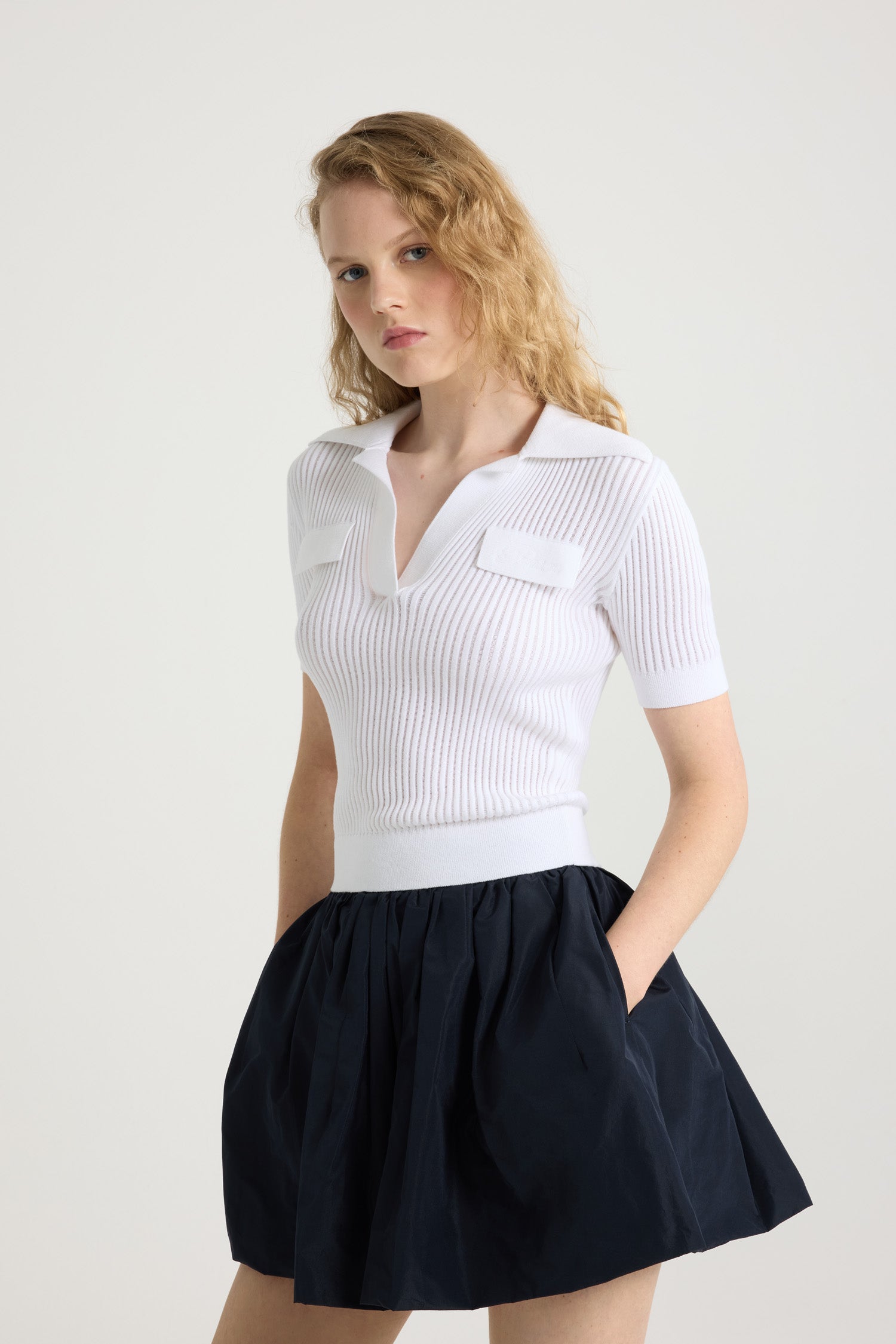 Patou Knitwear Top P25KN2298084001W Blanc Coton