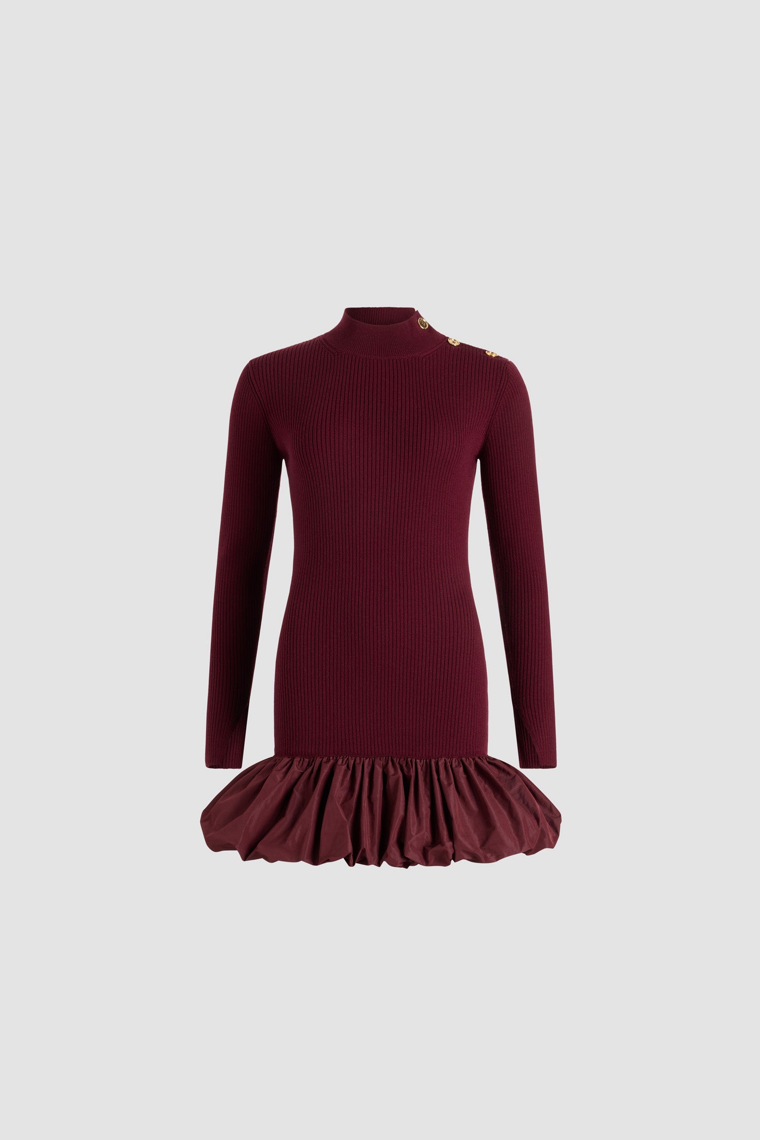 Patou KN2718040316R robe mini syrah laine volant faille