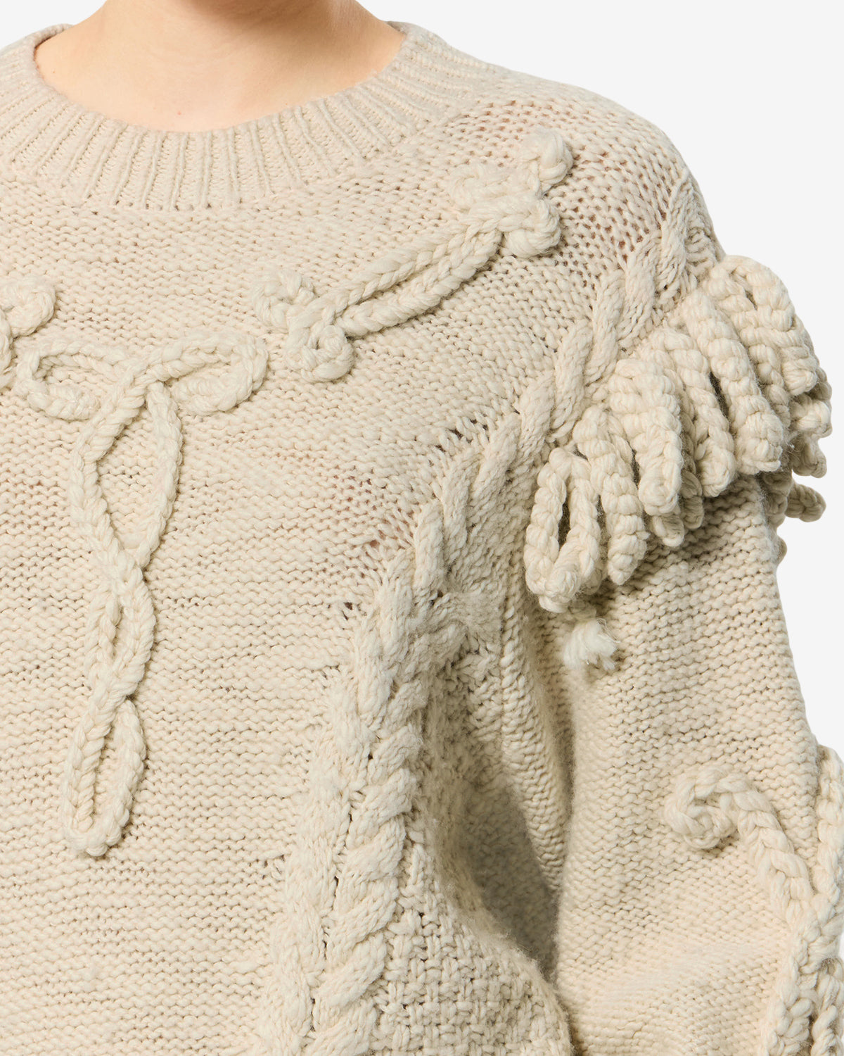 Isabel Marant Katria pull écru laine torsadée 34-44