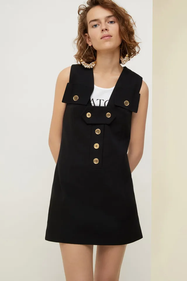Patou DR003 robe safari coton noire doublée