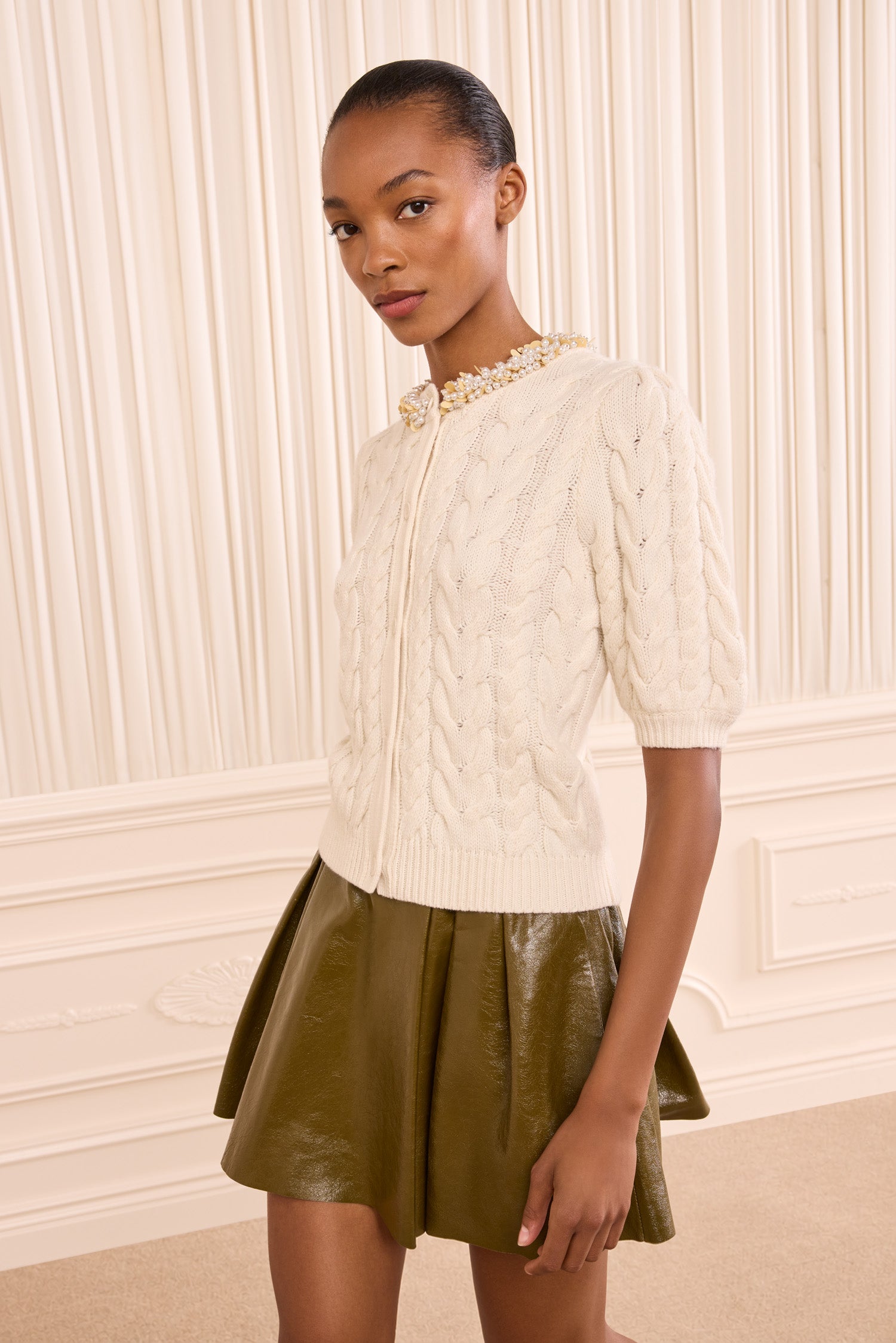 Ulla Johnson Olivia gilet Pearl laine cachemire perles
