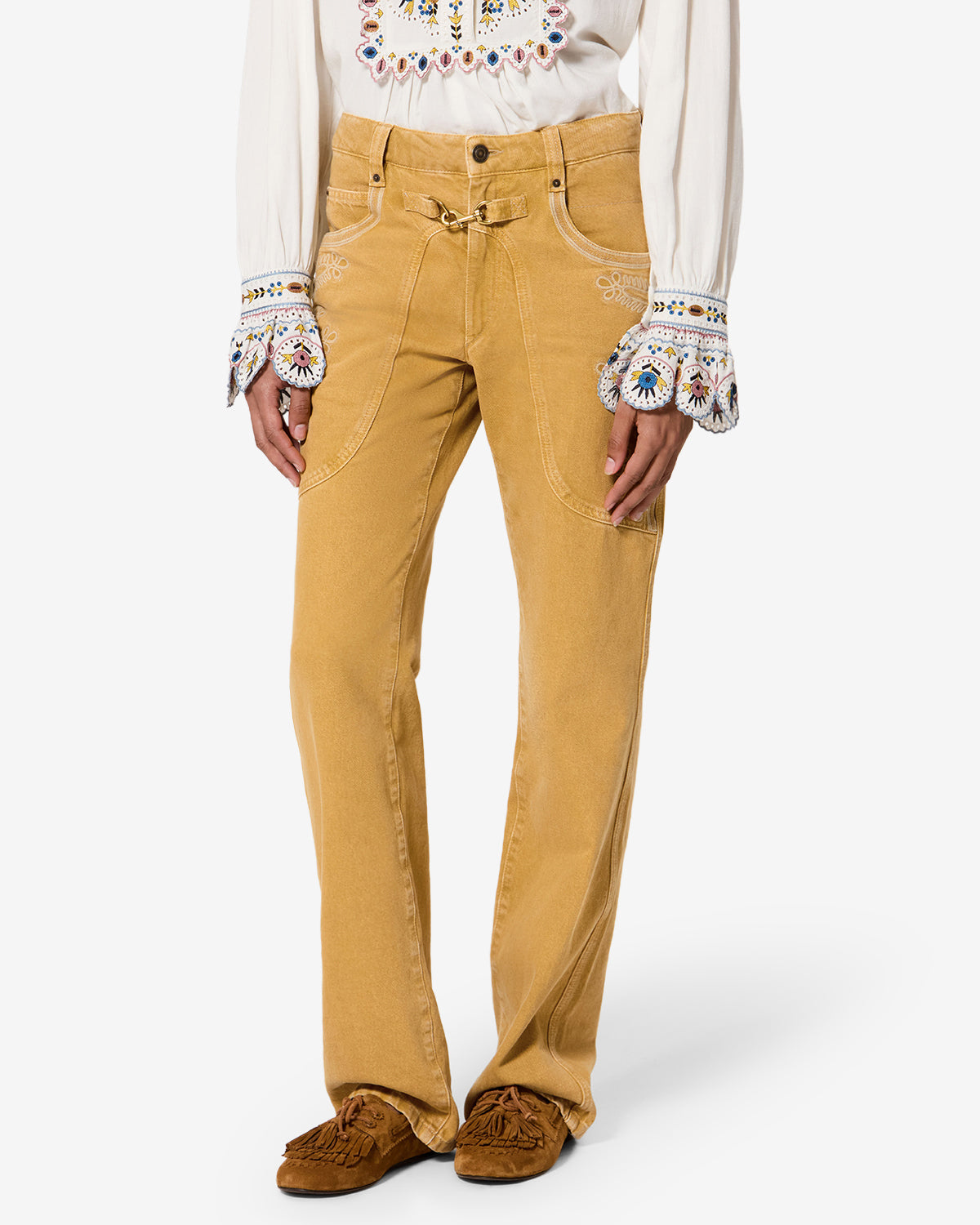 Isabel Marant Elna Jean droit honey broderie