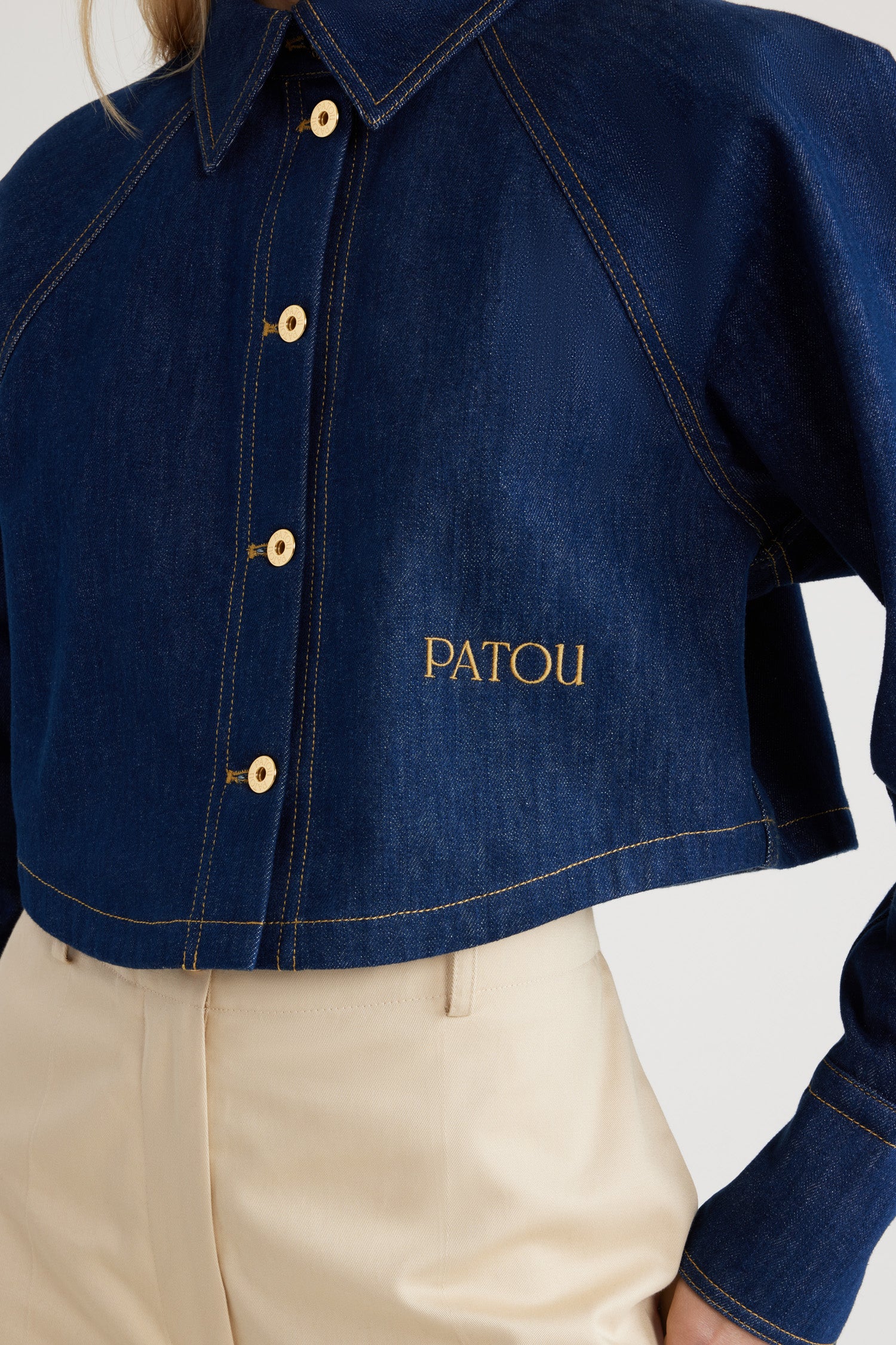 Patou BL033 chemise jean Rodeo Blue 38 denim bio
