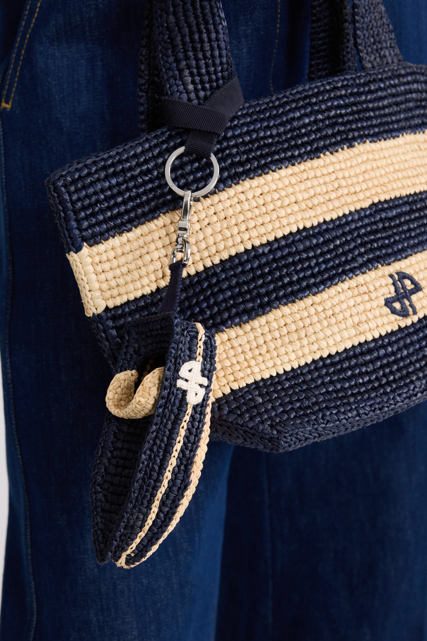 Patou Raffia Boat Charm bleu marine raphia TU