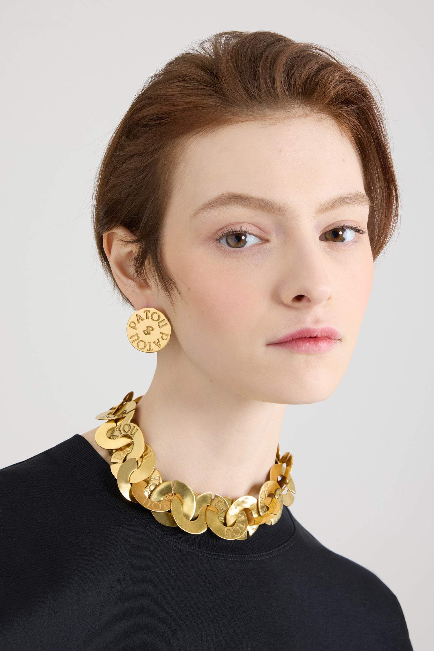 Patou Coin choker collier Gold laiton doré TU