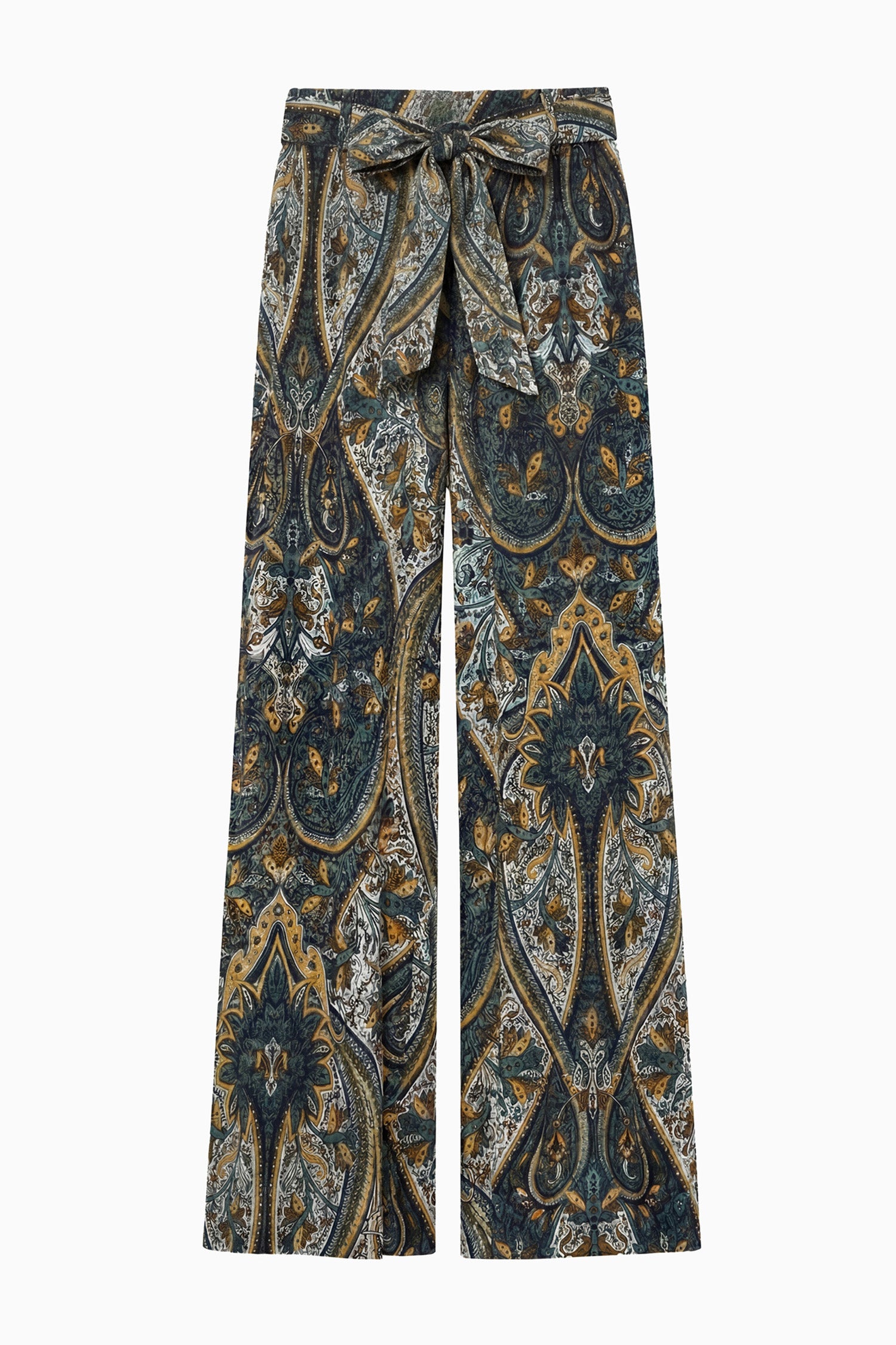 Ulla Johnson Sawyer Wide Leg Silk Pant pantalon Prussian