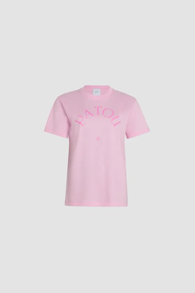 Patou JE136 t-shirt coton bio rose primrose XS-XL logo