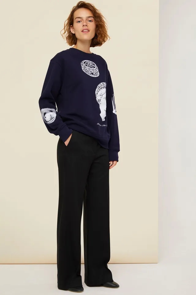 Patou H20JE0149995601N sweat coton oversize Navy