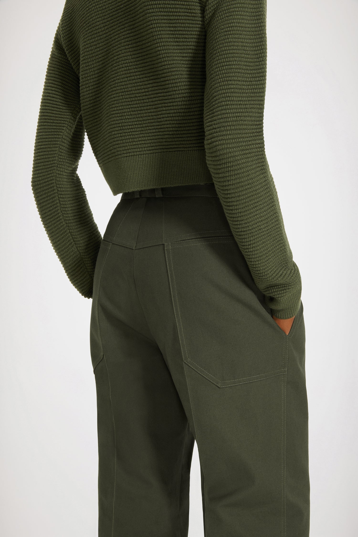 Patou TR023 pantalon évasé coton bio Winter Moss