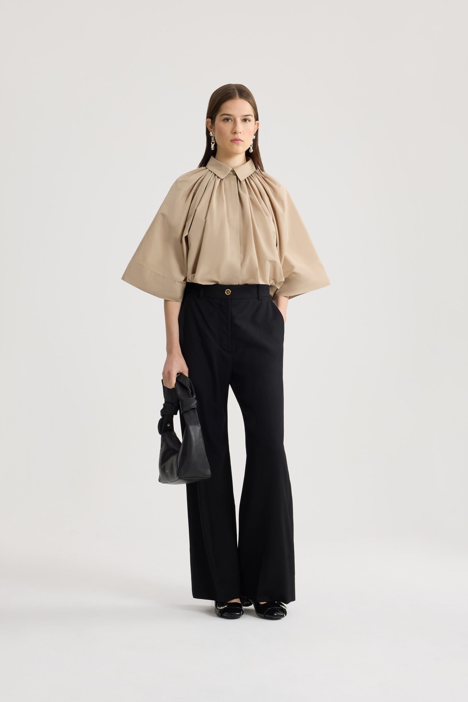 Patou P26BL0610011125B blouse Dune faille volumineuse