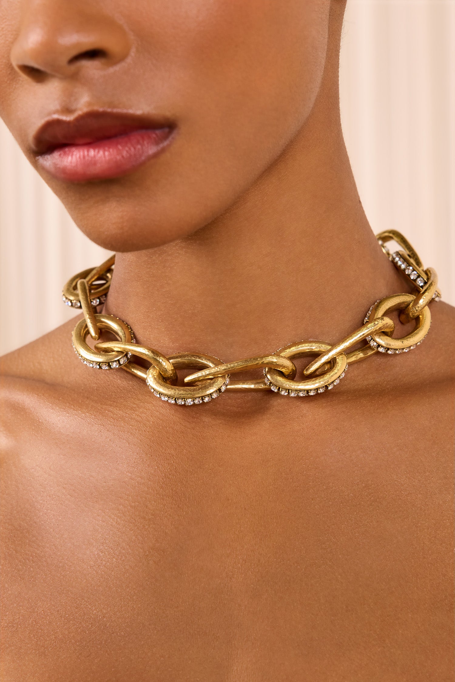 Ulla Johnson Chunky Teardrop collier laiton Brass pavé strass