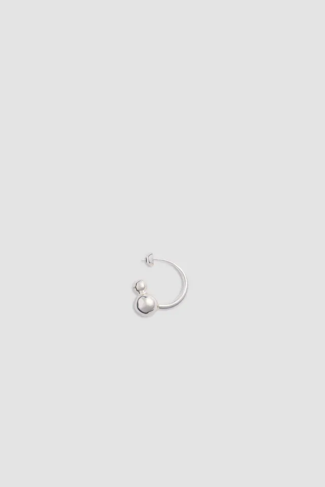 Patou JW185 boucle argent demi-créole perle