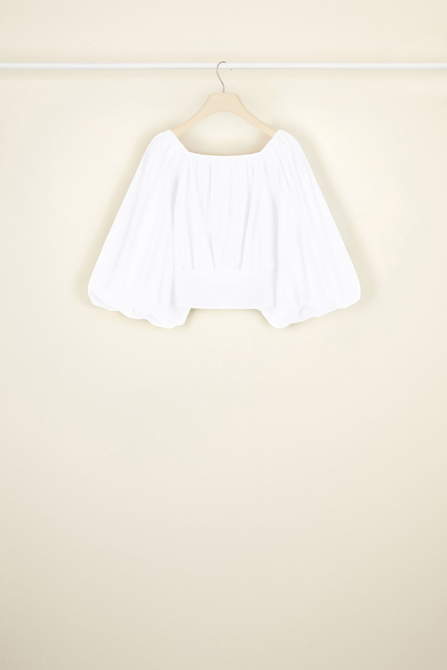 Patou TO016 crop top blanc popeline bio manches