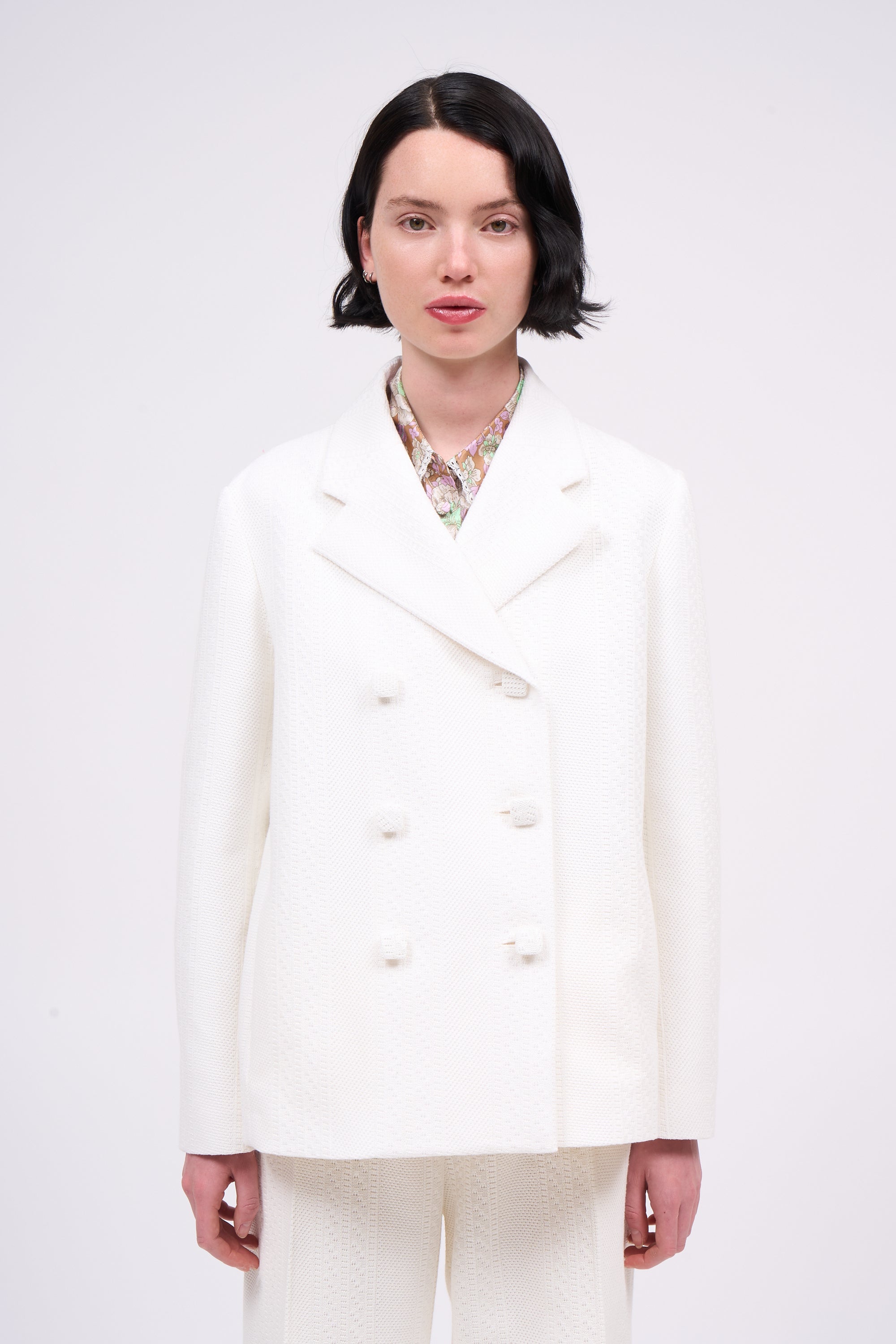 Paul & Joe Borghese veste tailleur coton blanc longue