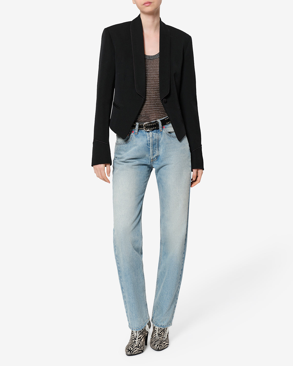 Isabel Marant Pialena VE0797FA-D4E02I veste laine noire satin