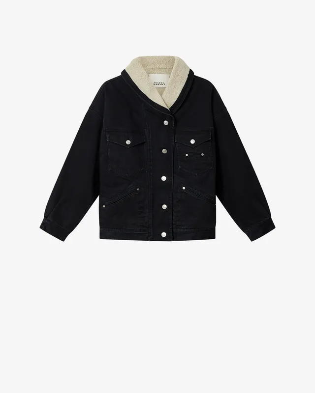Isabel Marant Pimia veste denim noir délavé doublée