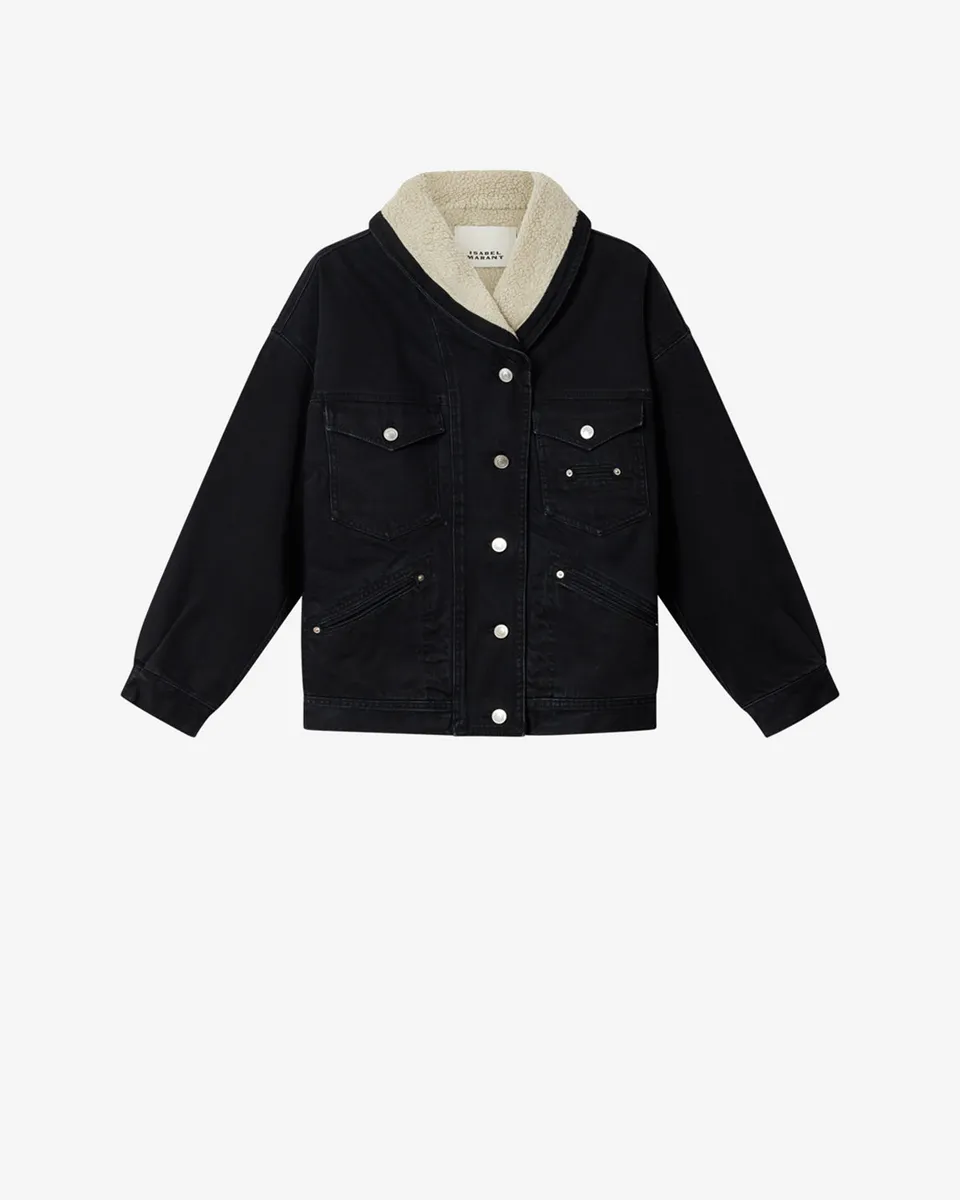 Isabel Marant Pimia veste denim noir délavé doublée
