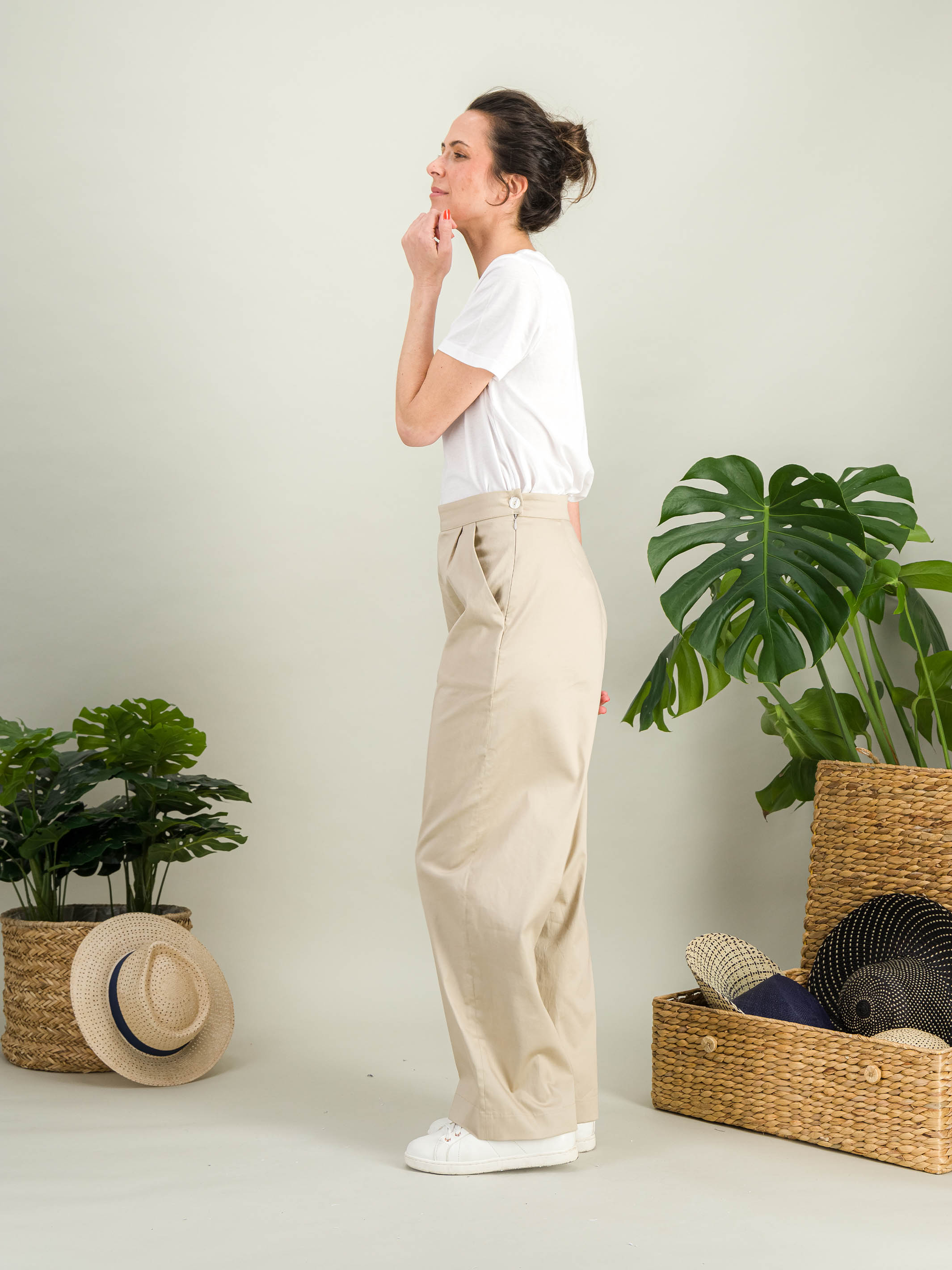 Anahide Saint André MARIUS pantalon large coton beige 38