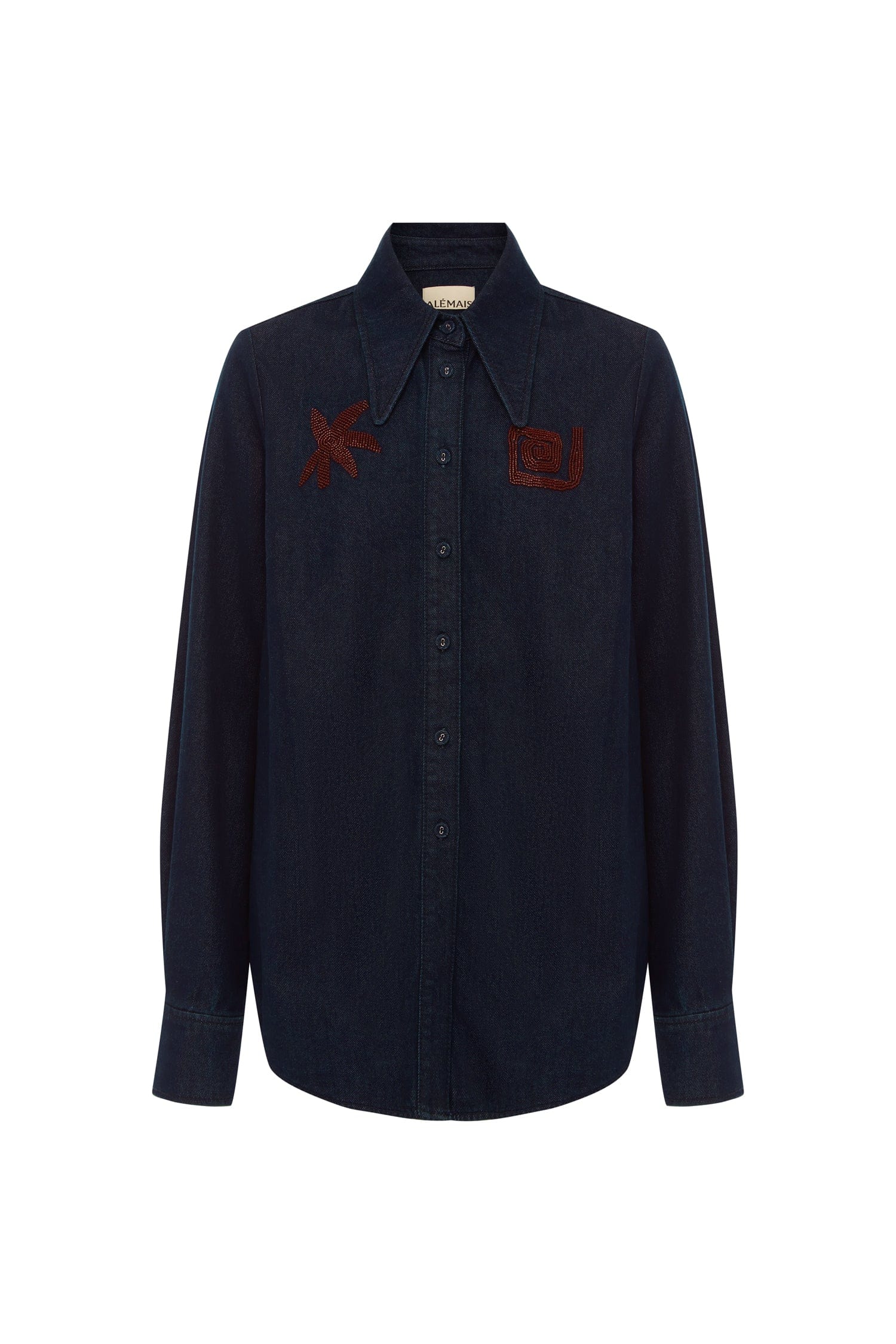 Alemais Delany chemise jean perlée coton