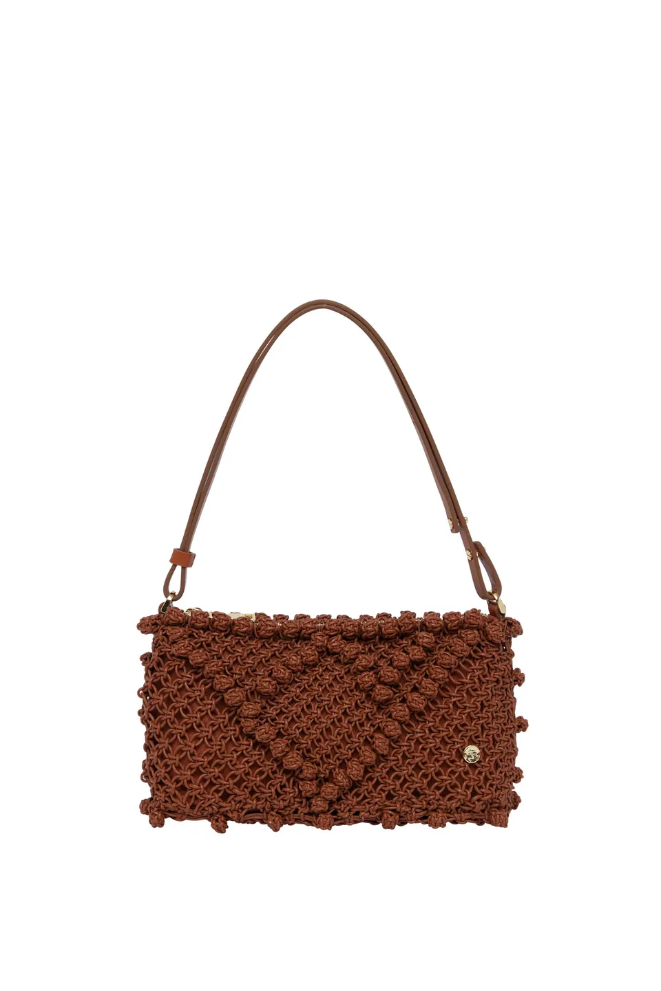 Alemäis Clutch pochette cuir macramé rouille taille unique