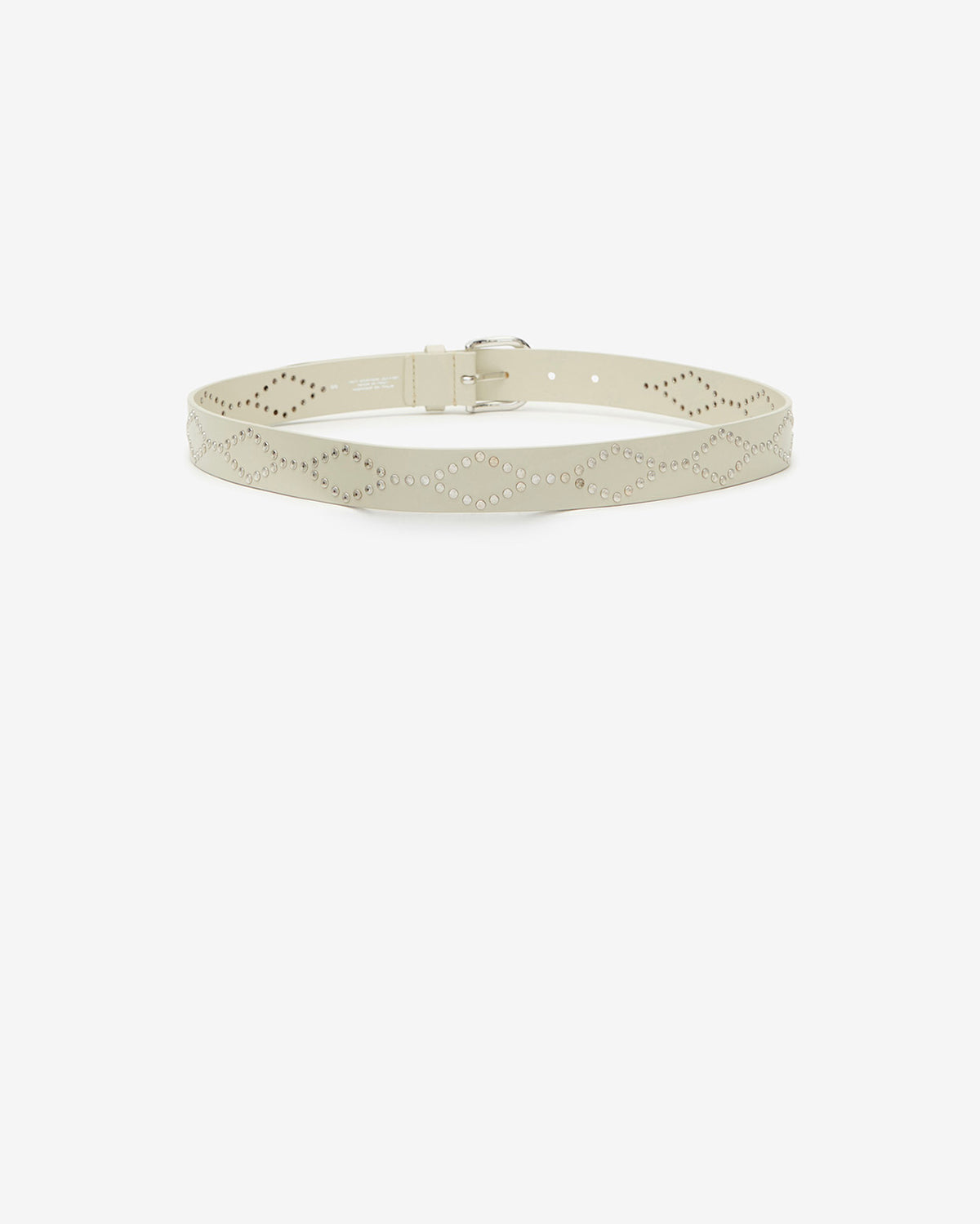 Isabel Marant Liliana ceinture cuir écru-argenté 3 cm