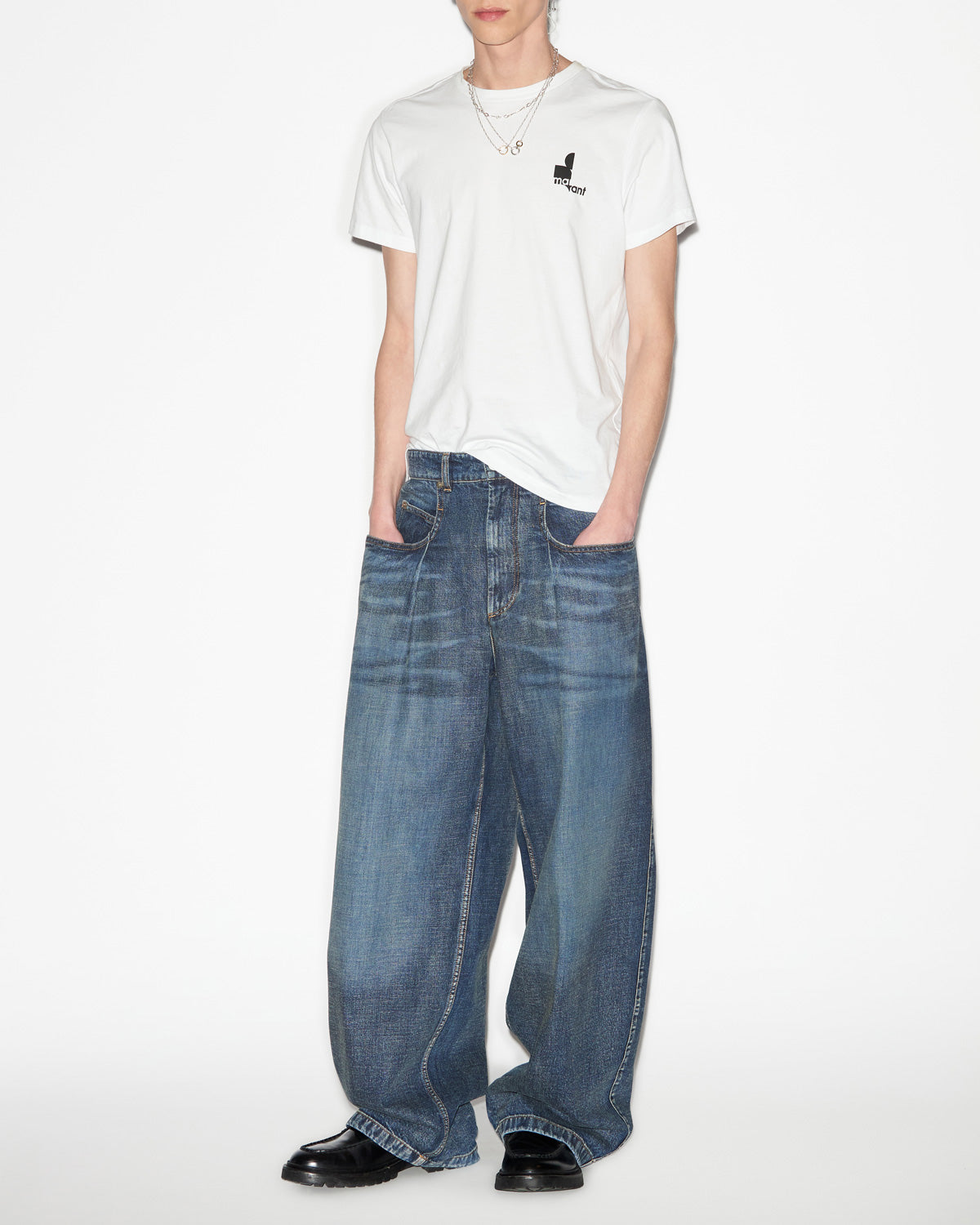 Isabel Marant Janael jean denim bleu foncé taille haute
