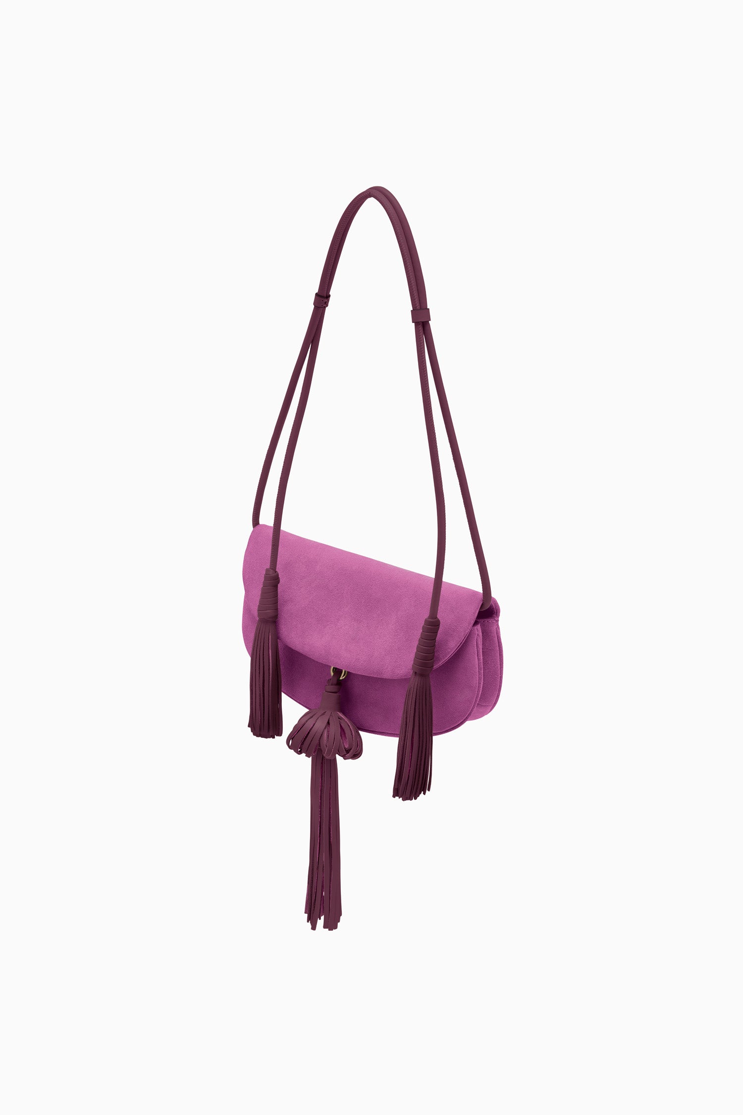 Ulla Johnson Paloma SP261103 sac cuir Orchid pompons