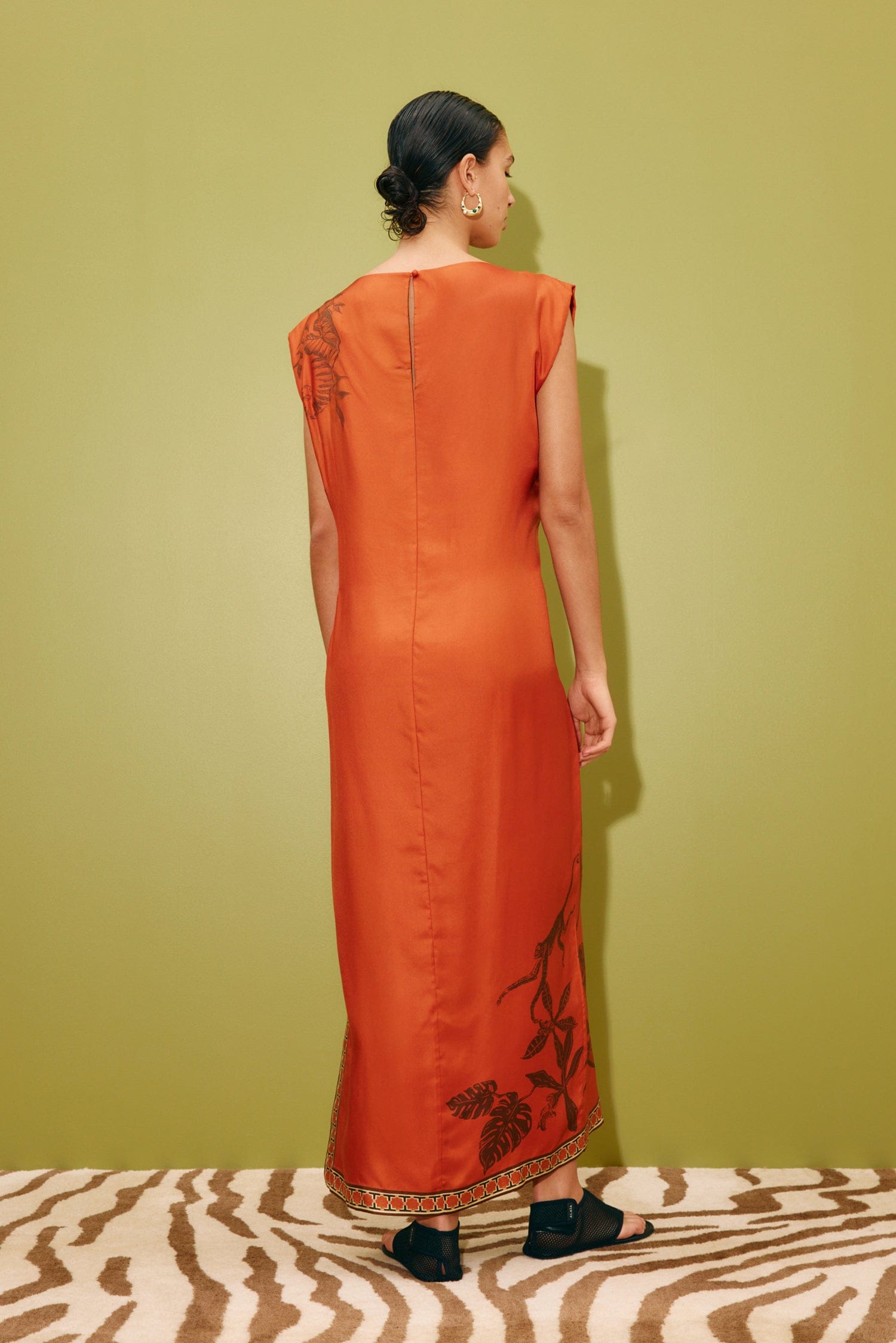 Alemäis Monkey Dance Silk Midi robe soie jungle