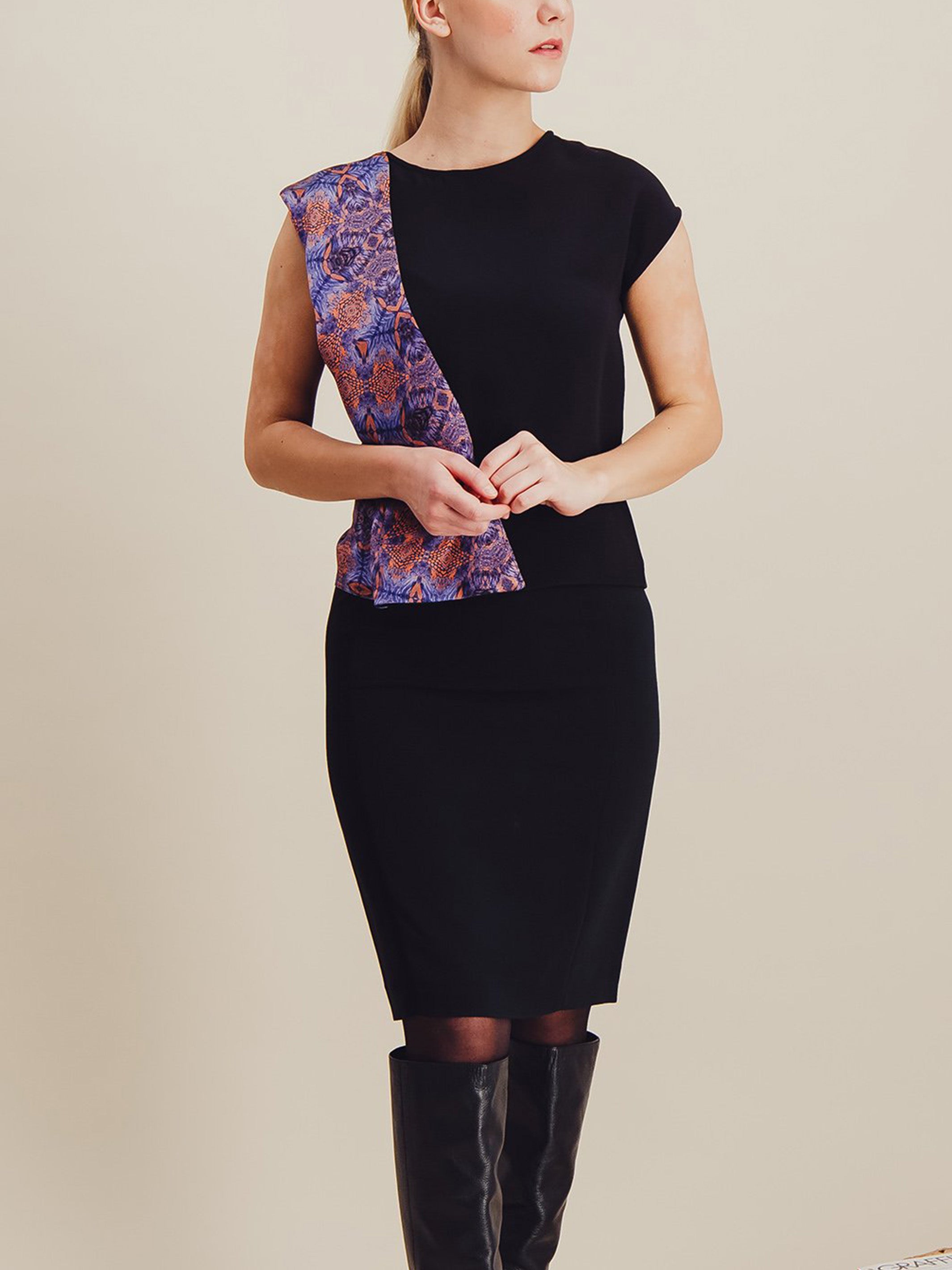 Anahide Saint André Filament jupe droite viscose noire