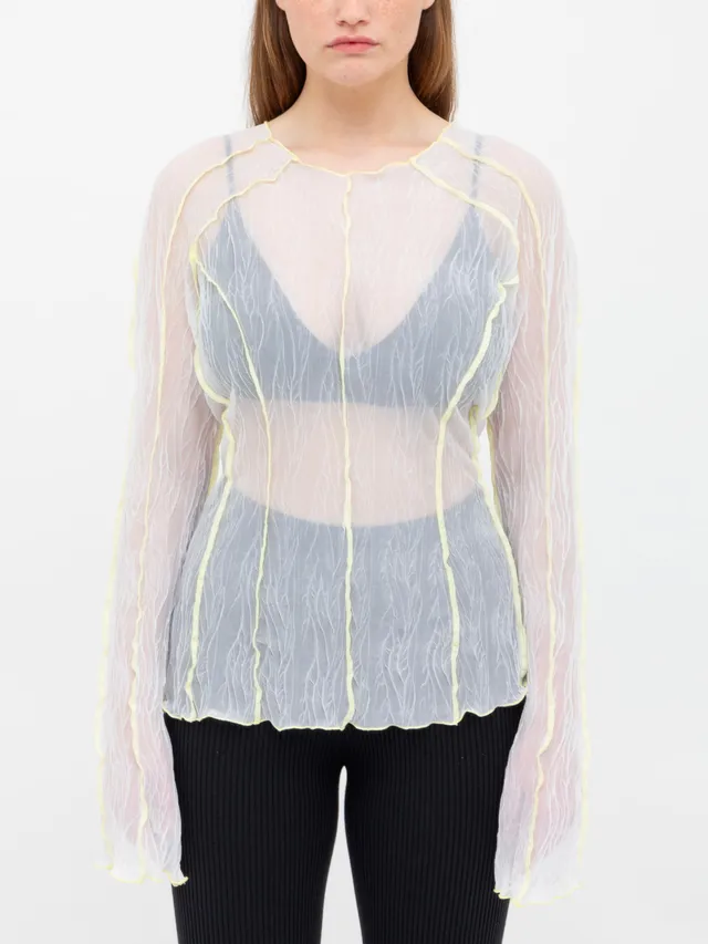 Ester Manas Crumpled Top blanc XS/S manches longues