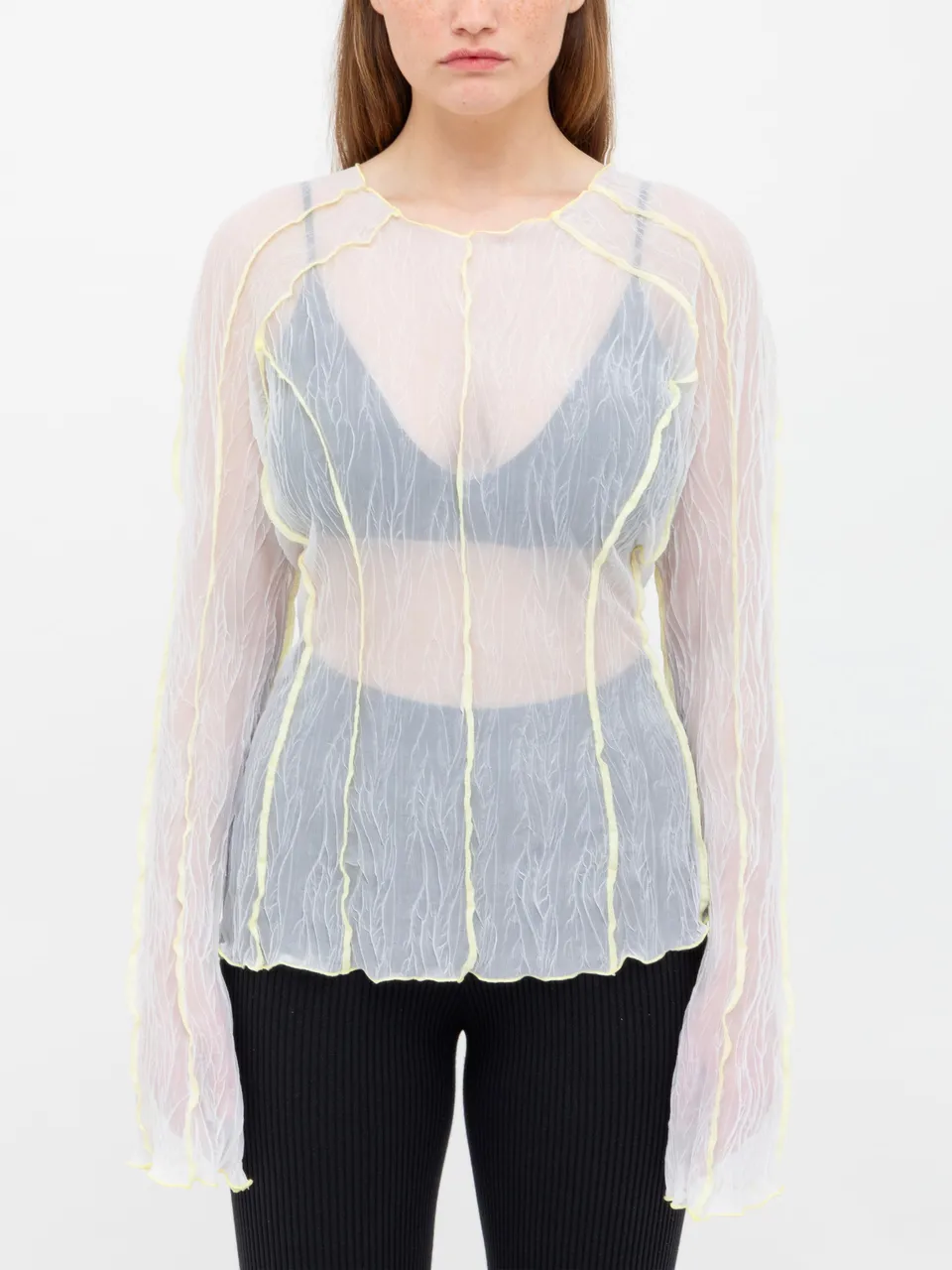 Ester Manas Crumpled Top blanc XS/S manches longues
