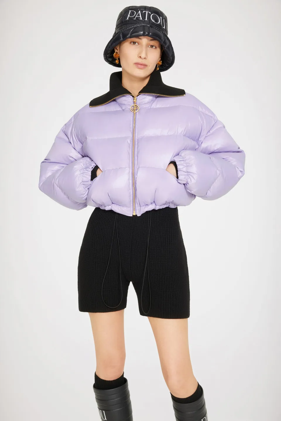 Patou OU012 doudoune polyester lavande logo XS-XL
