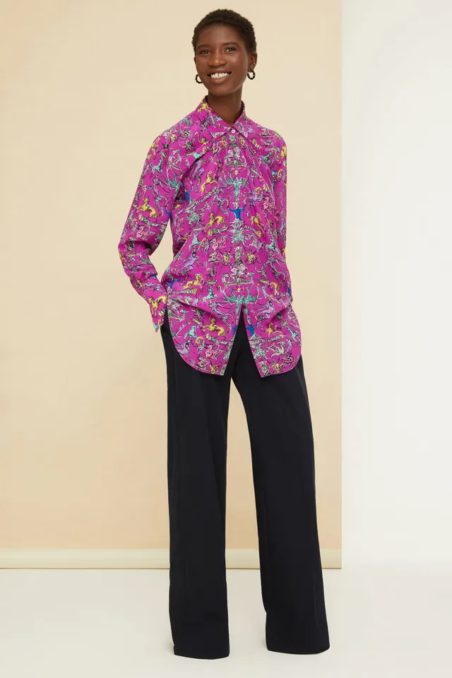 Patou P22BL00300145044 blouse soie drapée Berry Tales
