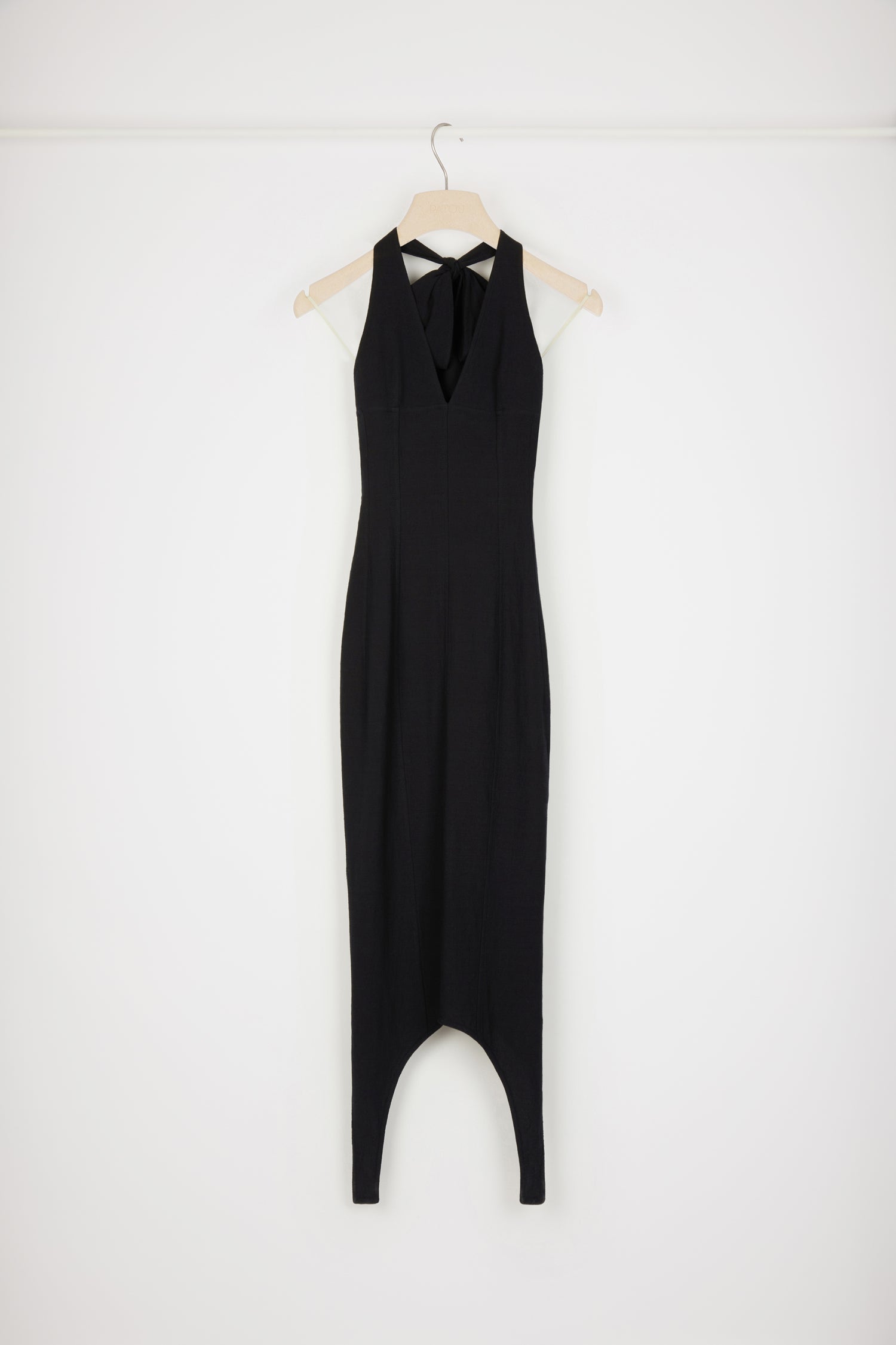 Patou DR109 P23DR1090137999B robe halter midi noire coton 34-44