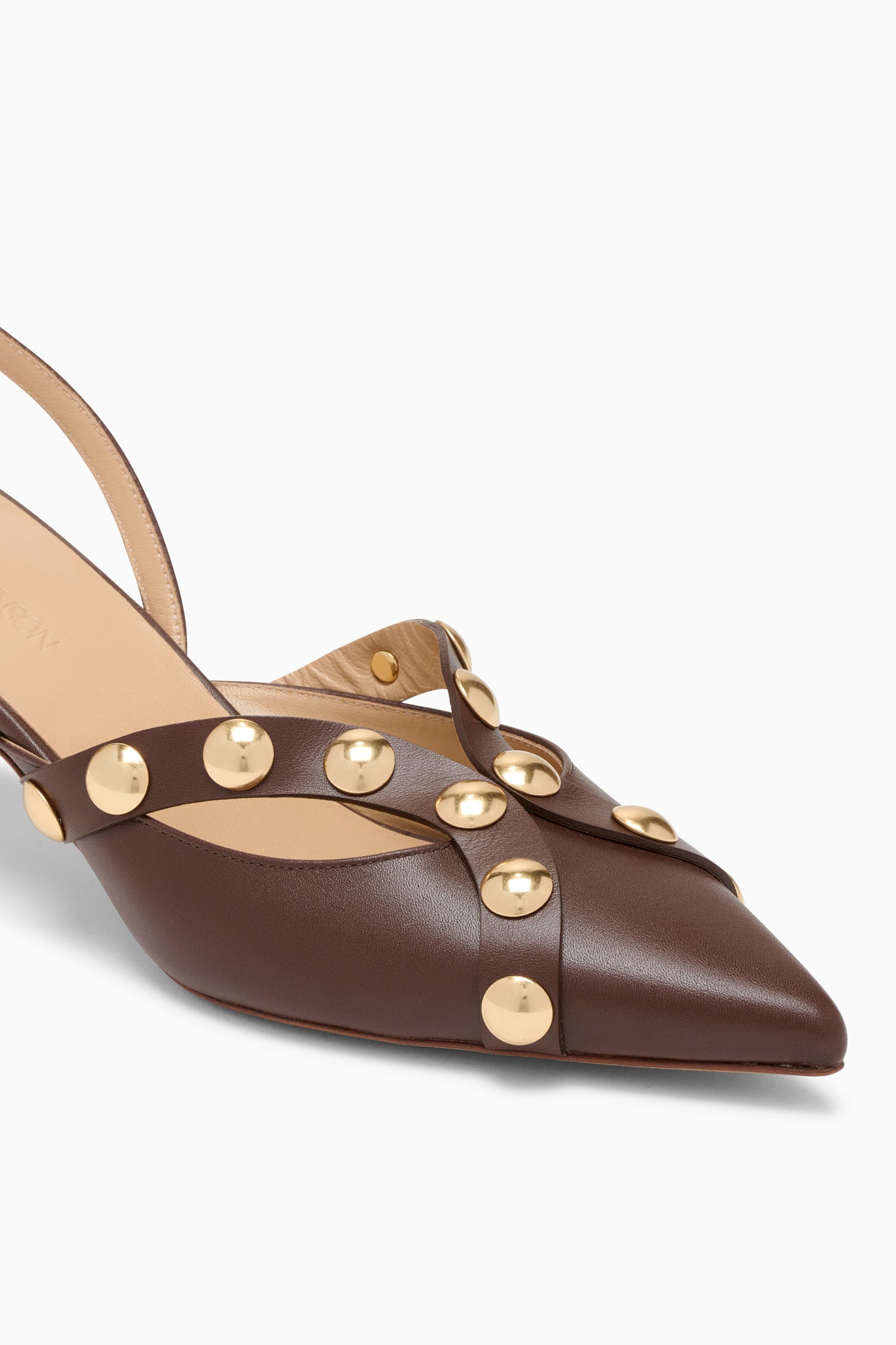 Ulla Johnson Vendome escarpins cuir marron Sequoia 55mm