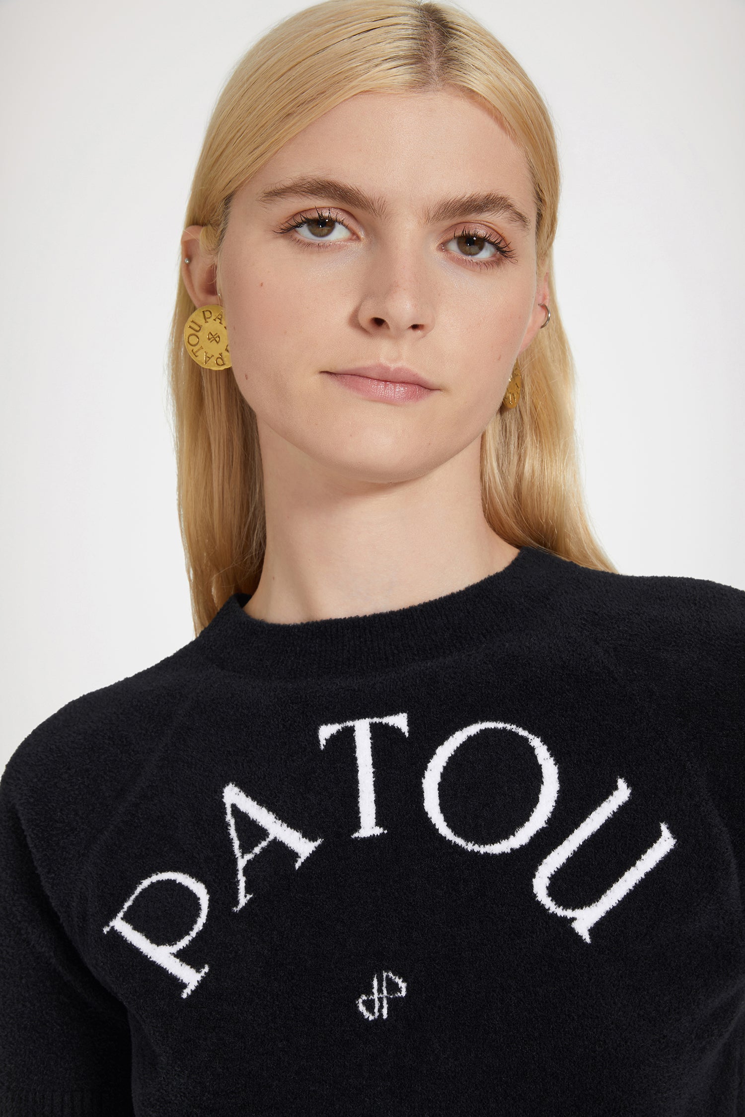 Patou Knitwear top jacquard KN156 coton noir