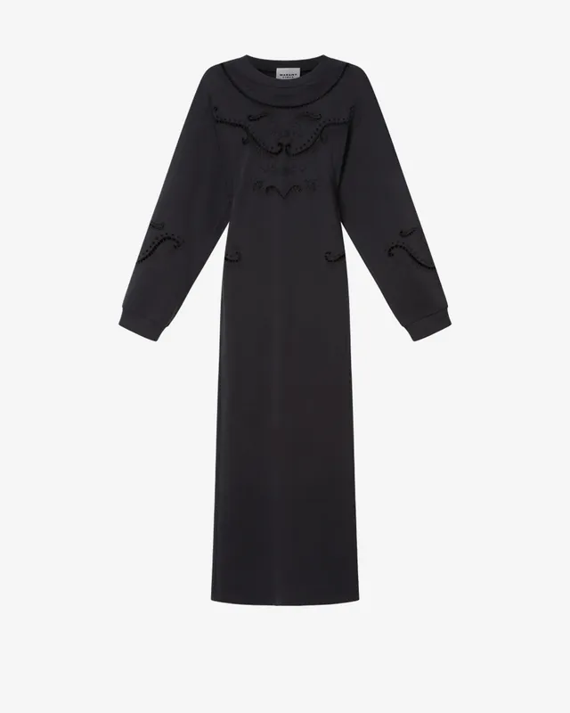 Isabel Marant Enaelle robe longue coton noir délavé